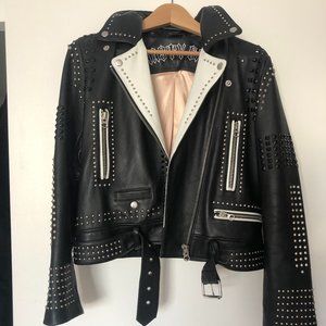 Nasty Gal Limited Edition Leather/Stud Moto Jacket